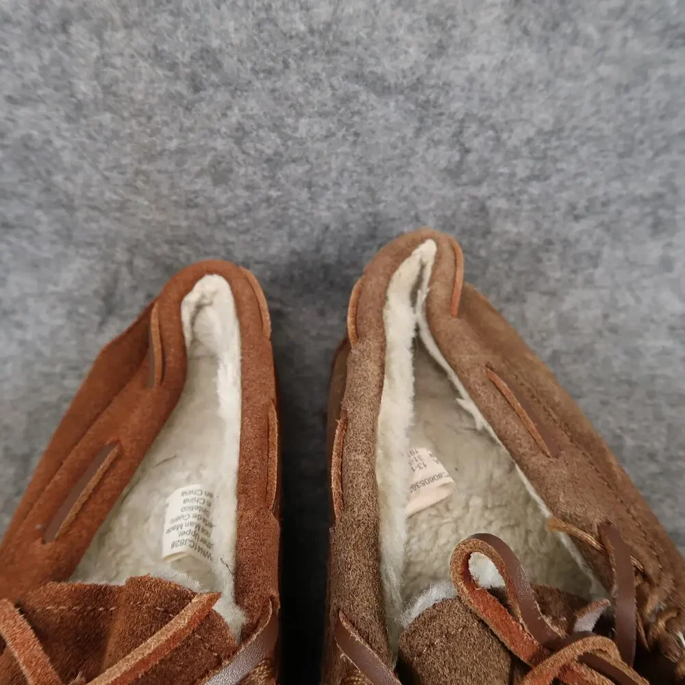 Wonder Nation Shoes Kids 13 1 Slippers Moccasin Loafer Brown Slip On Faux Fur